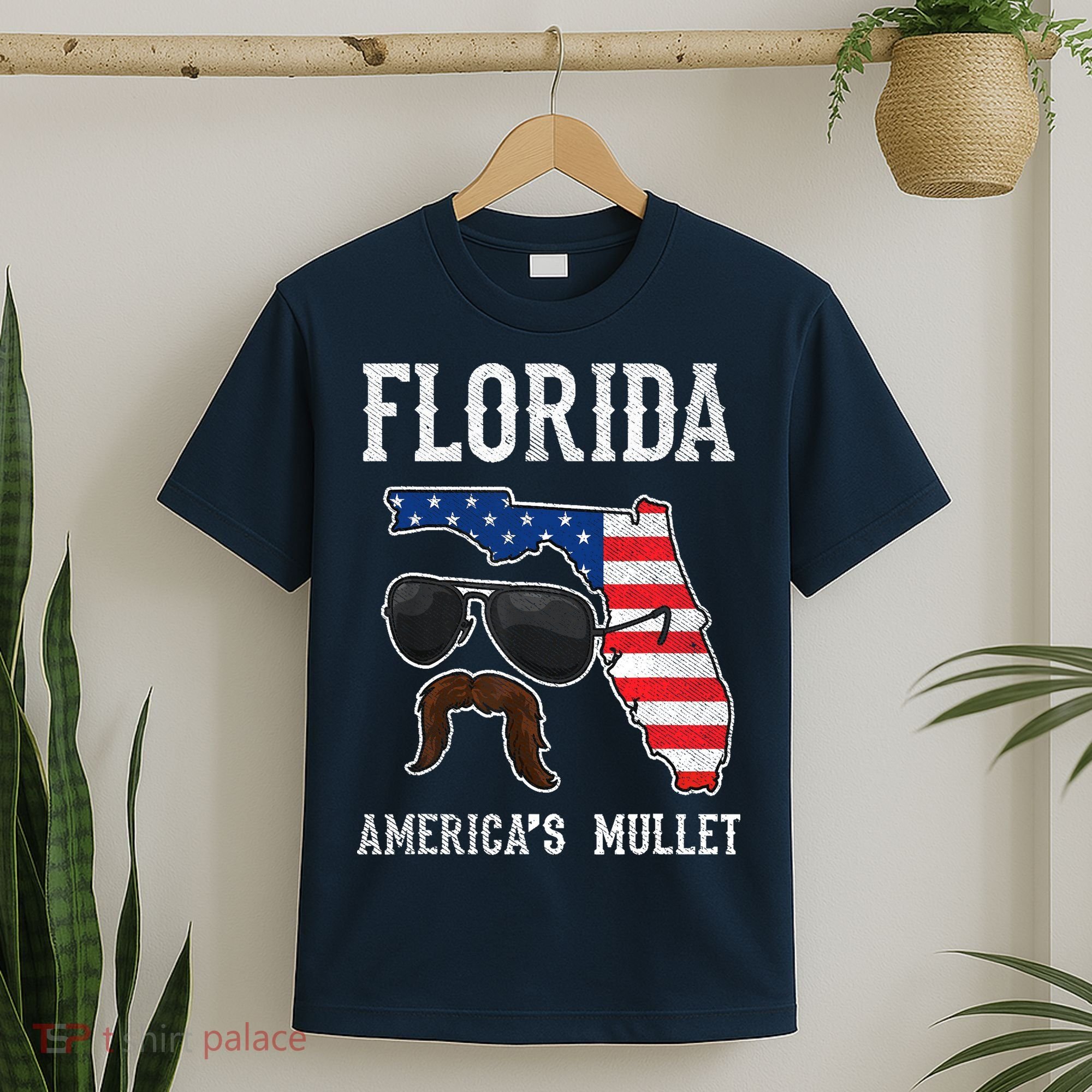 Florida America's Mullet Funny Patriotic American Flag T-Shirt