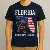Florida America's Mullet Funny Patriotic American Flag T-Shirt thumb 3