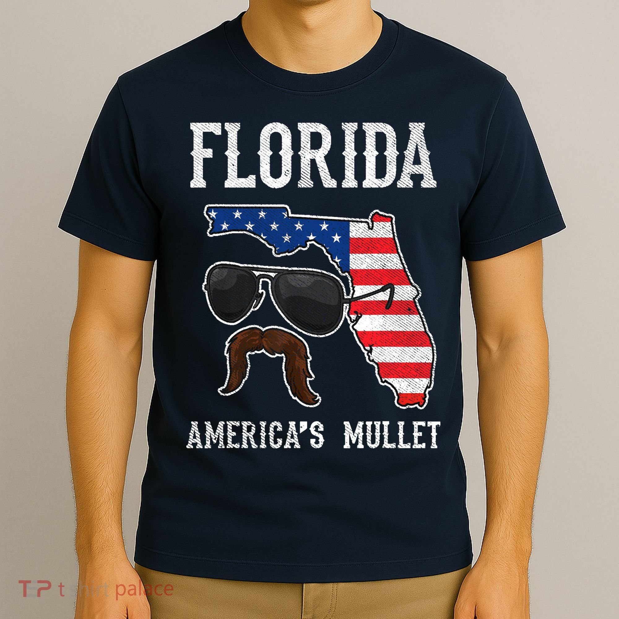 Florida America's Mullet Funny Patriotic American Flag T-Shirt