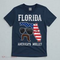 Florida America's Mullet Funny Patriotic American Flag T-Shirt thumb 5