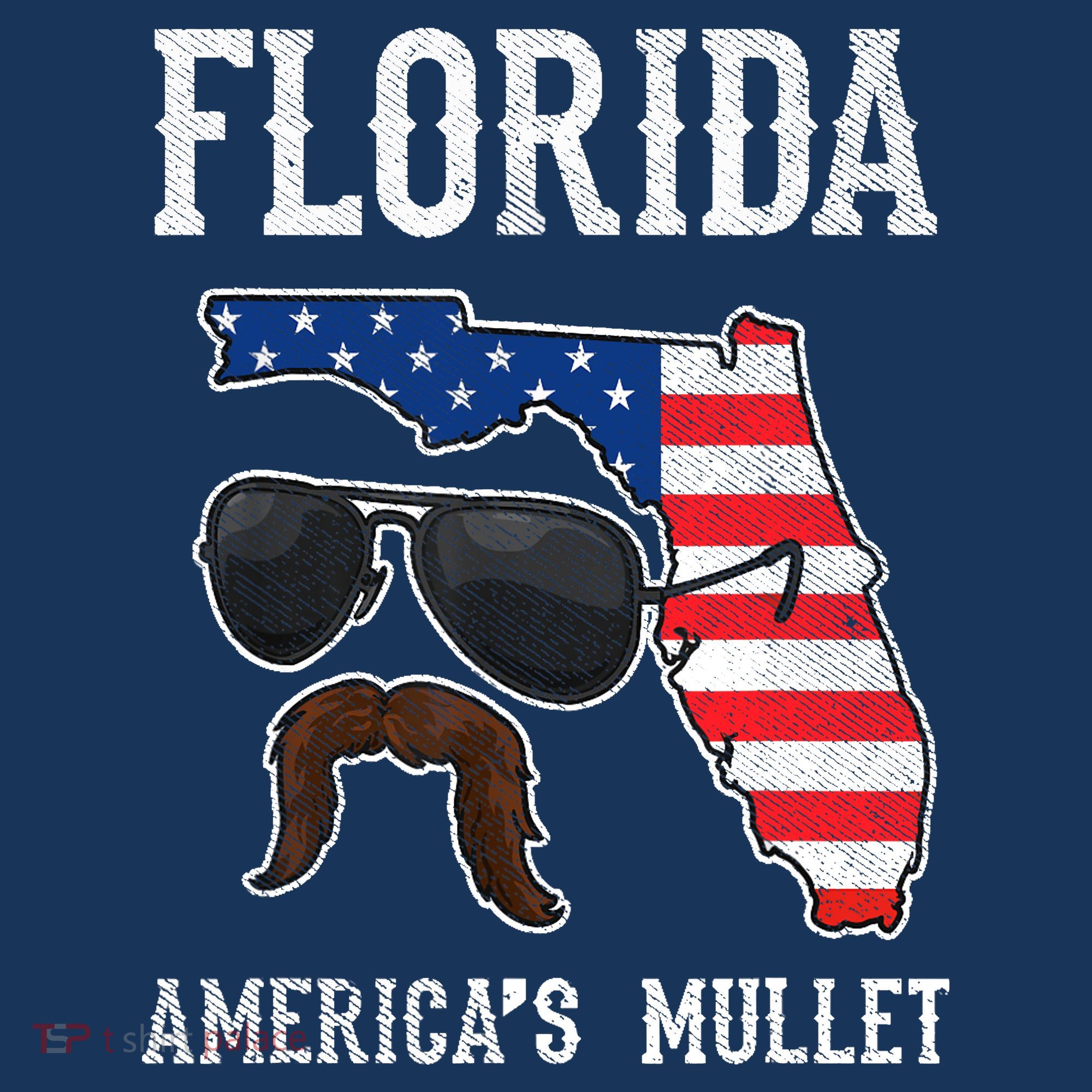 Florida America's Mullet Funny Patriotic American Flag T-Shirt
