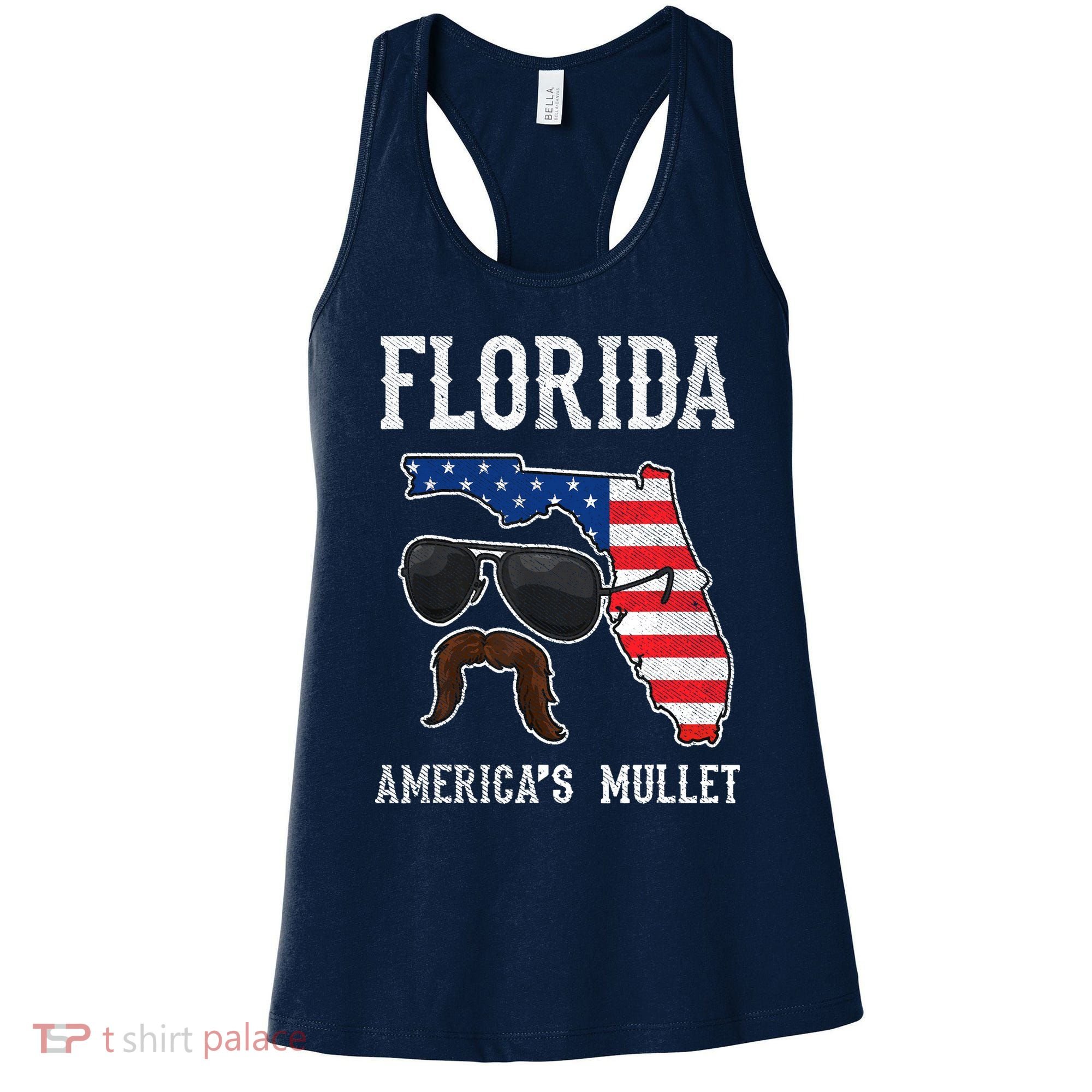 Florida America's Mullet Funny Patriotic American Flag Women's Tank Top
