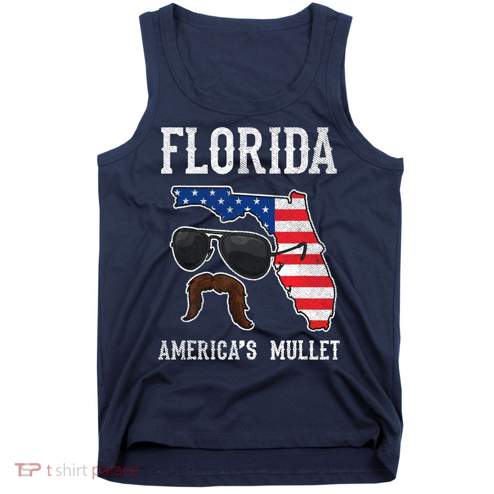 Florida America's Mullet Funny Patriotic American Flag Tank Top