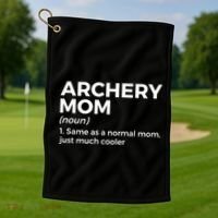 Funny Archery Mom Definition Gift Golf Towel thumb 1