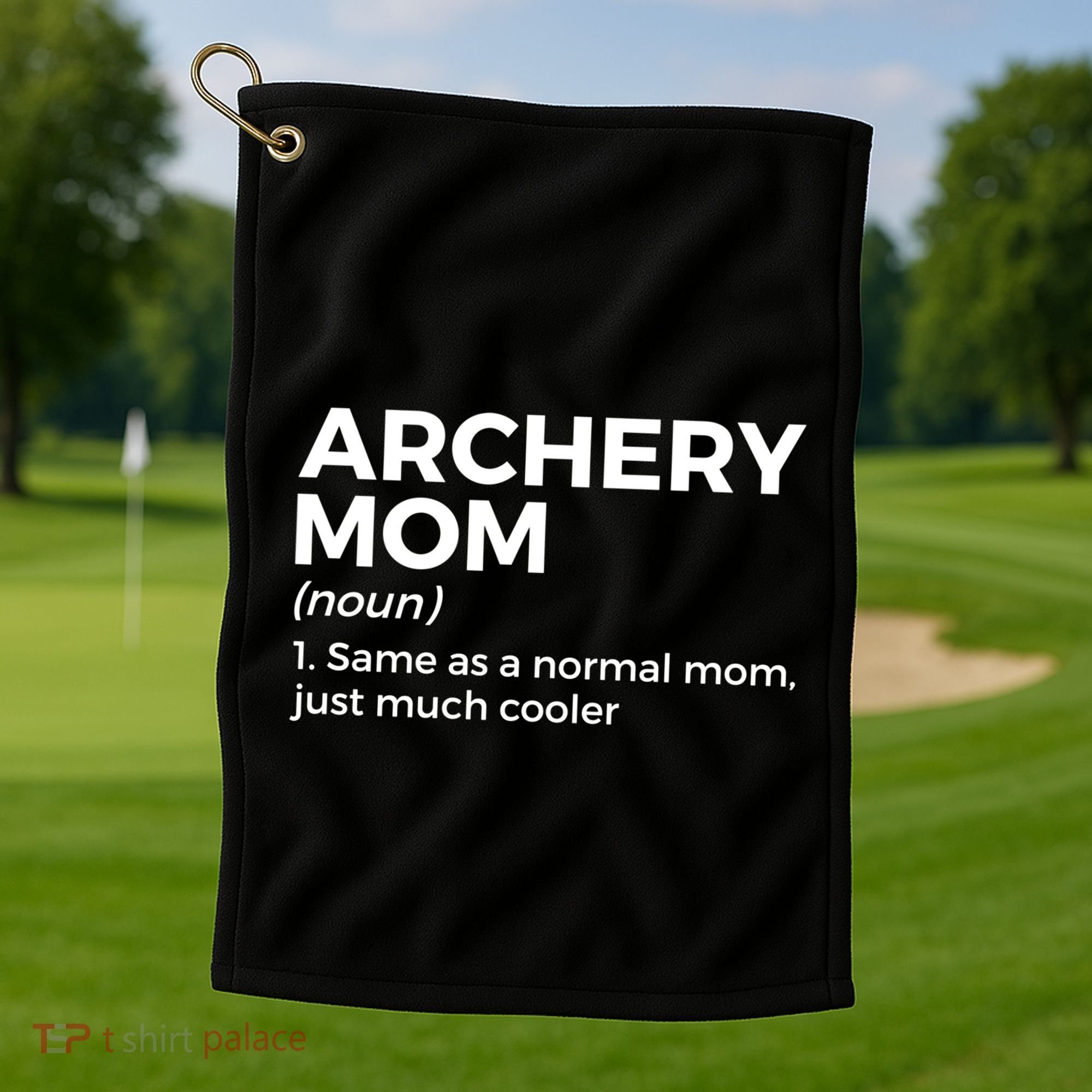 Funny Archery Mom Definition Gift Golf Towel