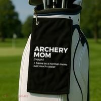 Funny Archery Mom Definition Gift Golf Towel thumb 2