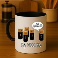 Funny Aa Meeting. Hi! My Name Is Todd And IM A Battery Coffee Mug thumb 4