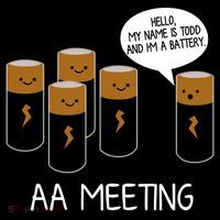 Funny Aa Meeting. Hi! My Name Is Todd And IM A Battery Coffee Mug thumb 5