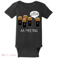 Funny Aa Meeting. Hi! My Name Is Todd And IM A Battery Baby Bodysuit thumb 0