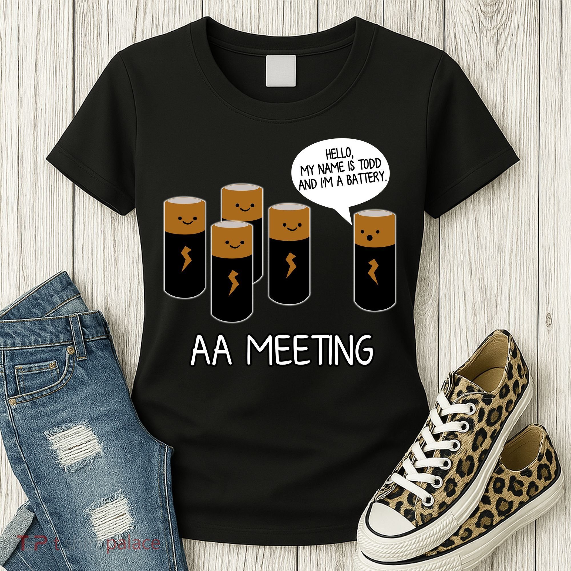 Funny Aa Meeting. Hi! My Name Is Todd And IM A Battery Women's T-Shirt