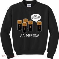 Funny Aa Meeting. Hi! My Name Is Todd And IM A Battery Kids Sweatshirt thumb 0