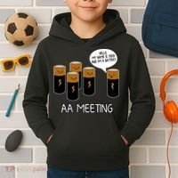 Funny Aa Meeting. Hi! My Name Is Todd And IM A Battery Kids Hoodie thumb 2