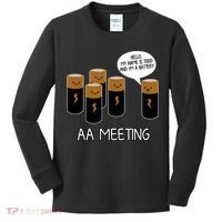 Funny Aa Meeting. Hi! My Name Is Todd And IM A Battery Kids Long Sleeve Shirt thumb 0