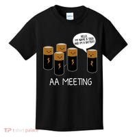 Funny Aa Meeting. Hi! My Name Is Todd And IM A Battery Kids T-Shirt thumb 0