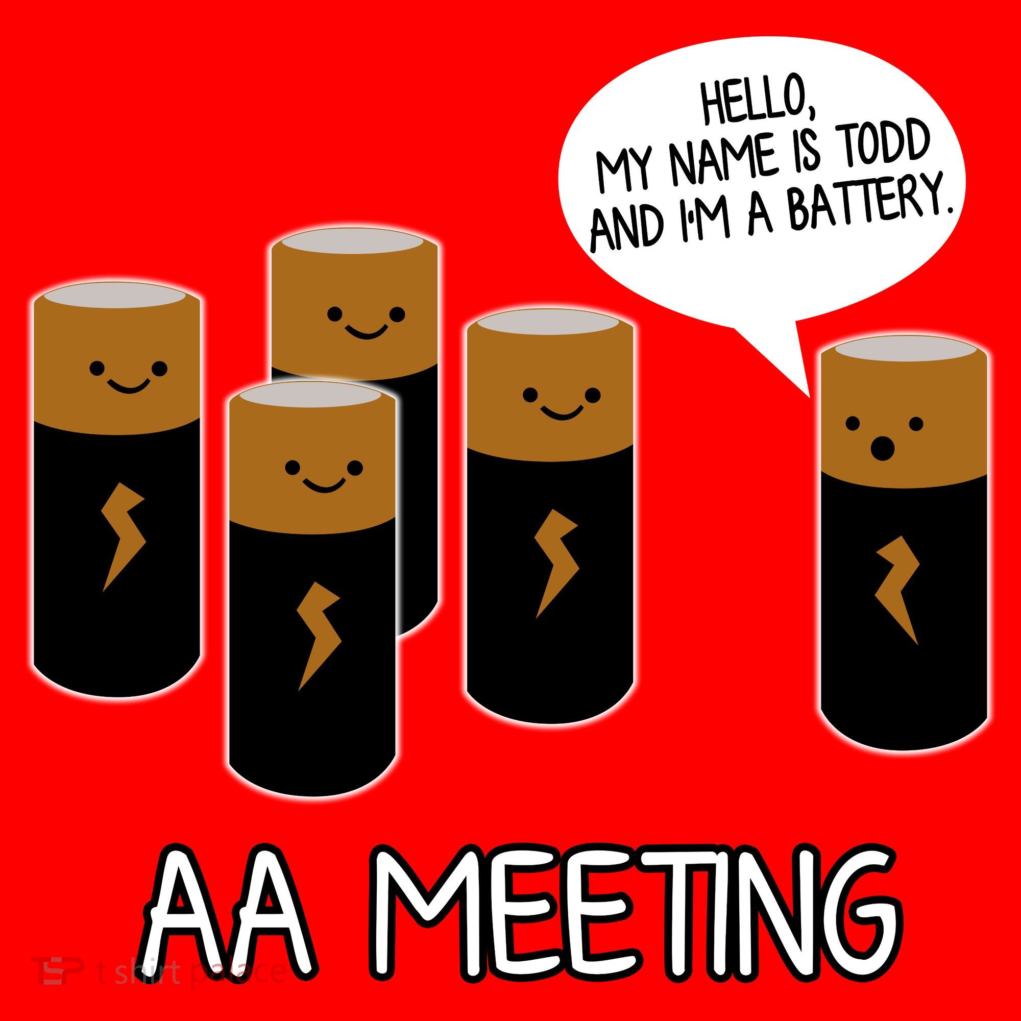 Funny Aa Meeting. Hi! My Name Is Todd And IM A Battery Santa Hat