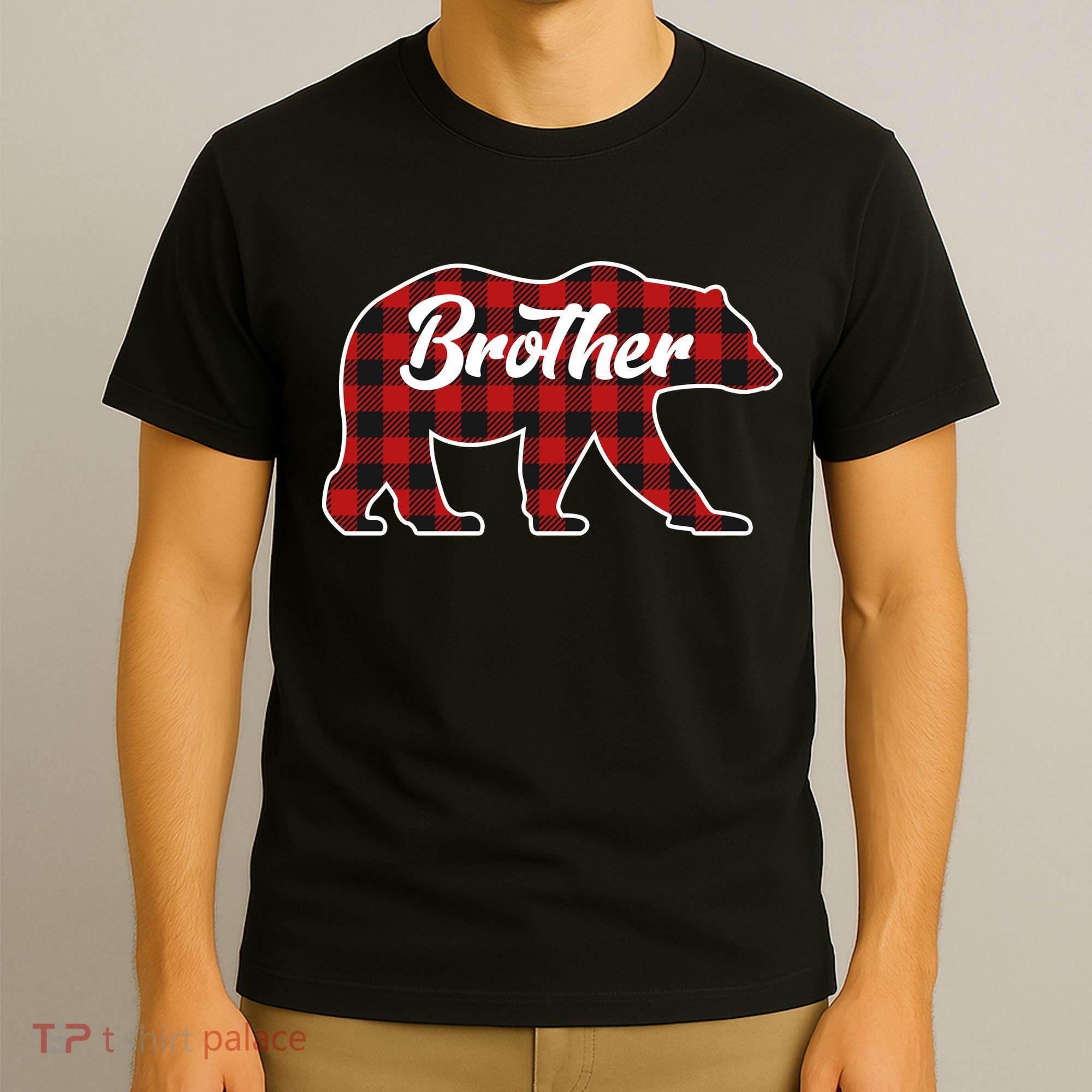 Family Christmas Matching Plaid Brother Bear T-Shirt