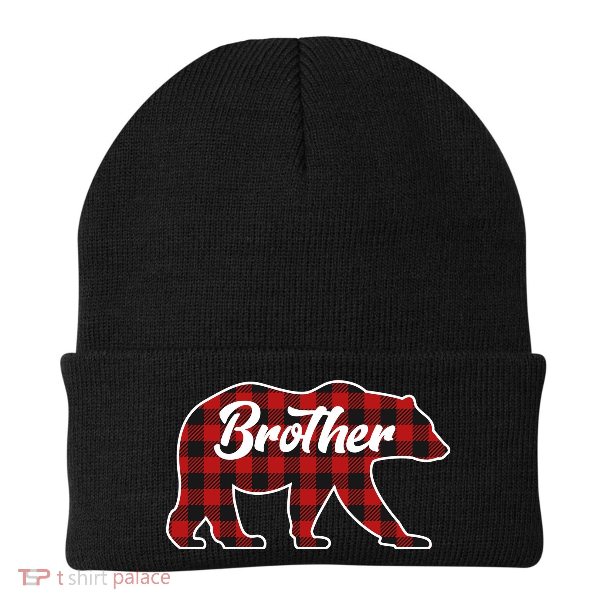 Family Christmas Matching Plaid Brother Bear Beanie
