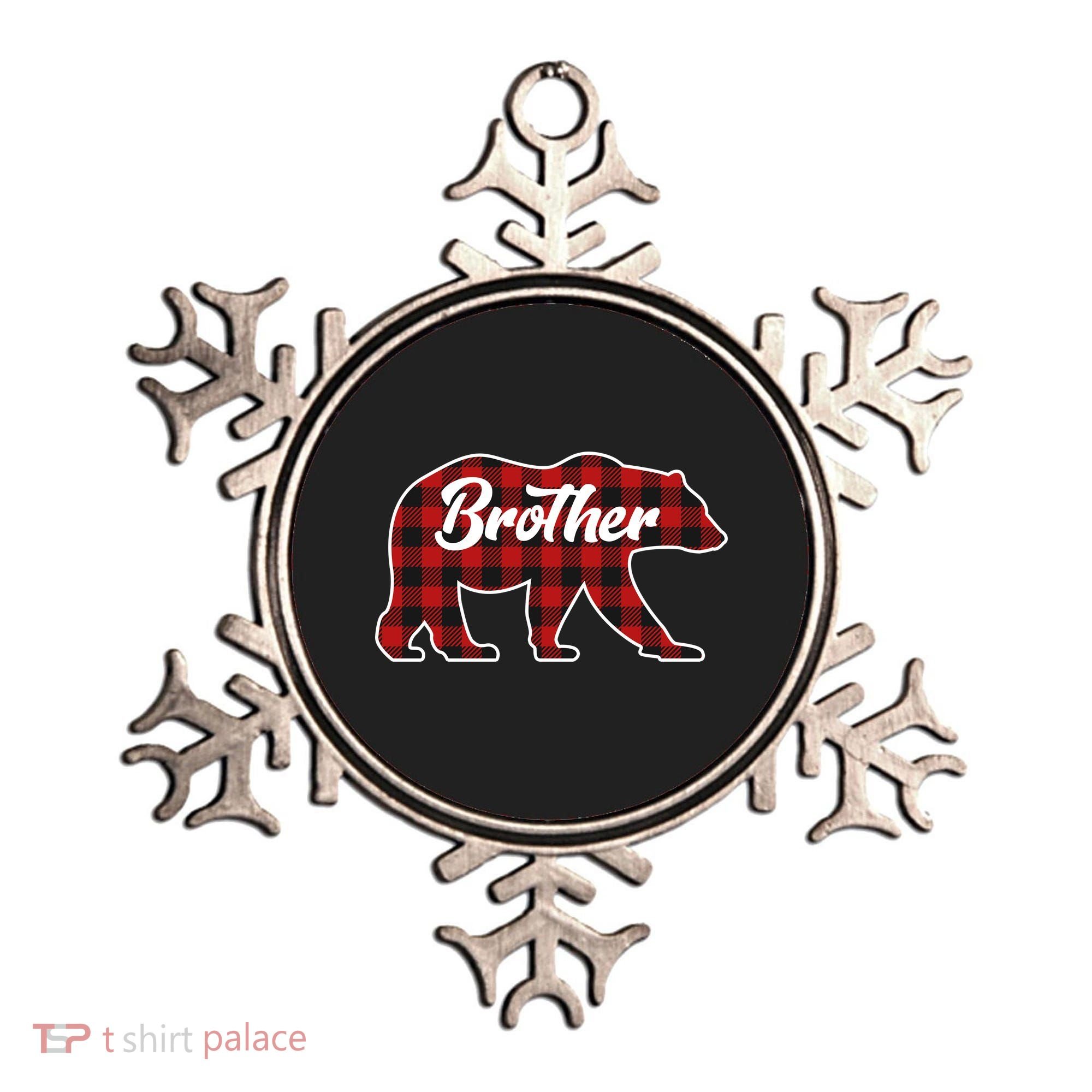 Family Christmas Matching Plaid Brother Bear Ornament