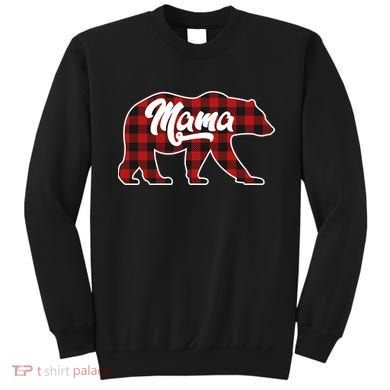Family Christmas Matching Plaid Mama Bear Sweatshirt