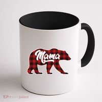 Family Christmas Matching Plaid Mama Bear Coffee Mug thumb 1