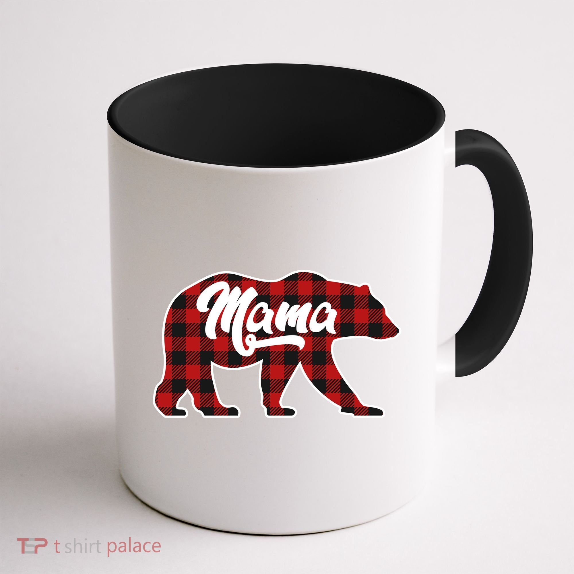 Family Christmas Matching Plaid Mama Bear Coffee Mug
