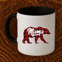 Family Christmas Matching Plaid Mama Bear Coffee Mug thumb 2