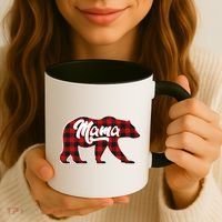 Family Christmas Matching Plaid Mama Bear Coffee Mug thumb 3