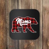 Family Christmas Matching Plaid Mama Bear Coaster thumb 0