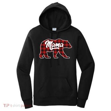 Family Christmas Matching Plaid Mama Bear Women's Hoodie