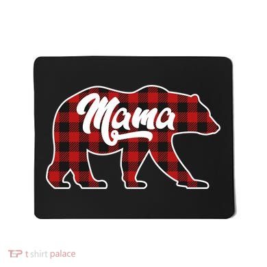 Family Christmas Matching Plaid Mama Bear Mousepad