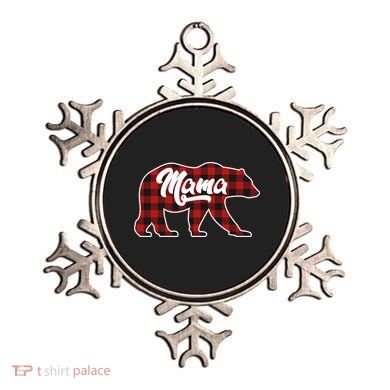Family Christmas Matching Plaid Mama Bear Ornament