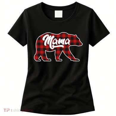 Family Christmas Matching Plaid Mama Bear Women's T-Shirt