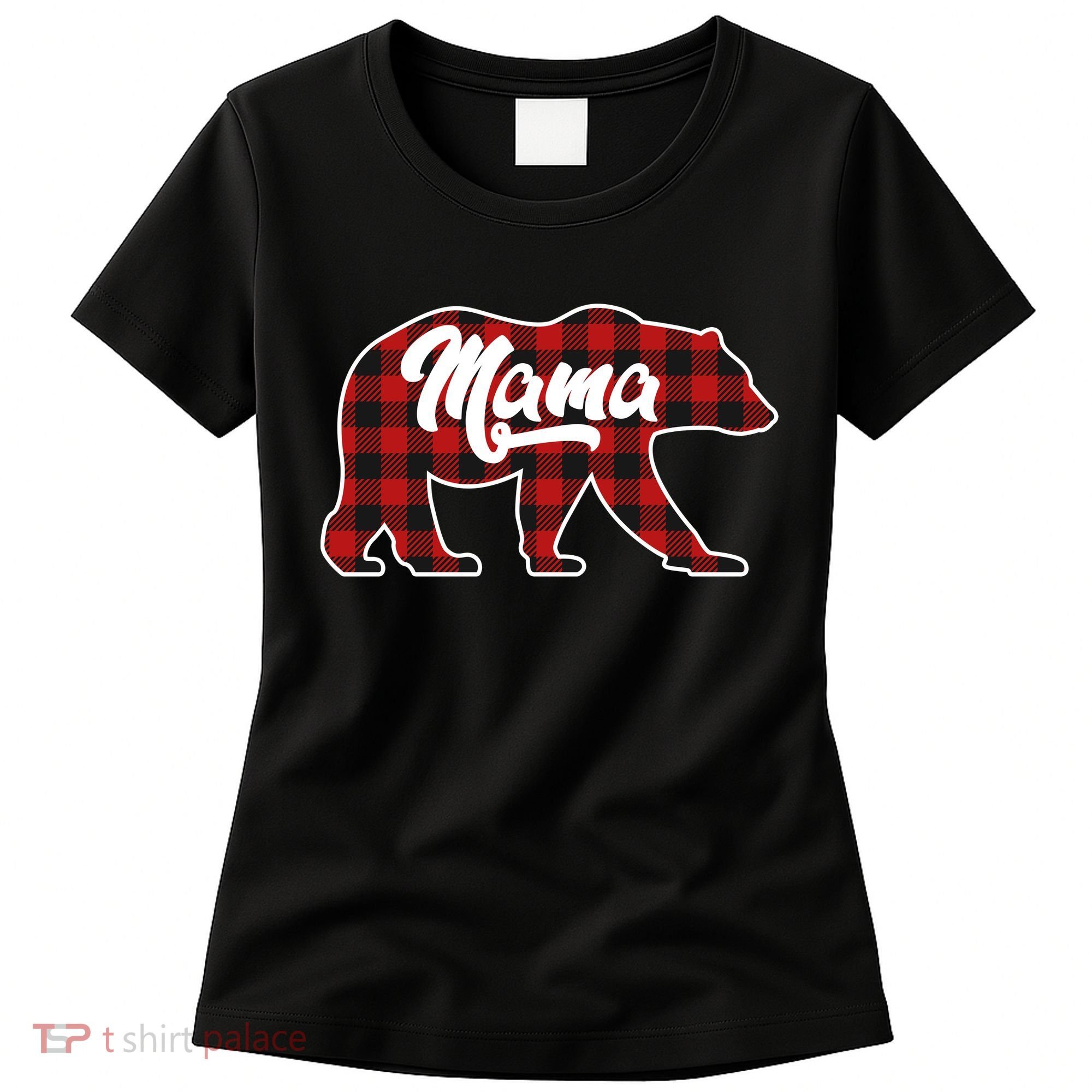 Family Christmas Matching Plaid Mama Bear Women's T-Shirt