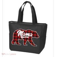Family Christmas Matching Plaid Mama Bear Tote Bag thumb 3