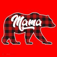Family Christmas Matching Plaid Mama Bear Santa Hat thumb 1