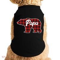Family Christmas Matching Plaid Papa Bear Doggie Tank thumb 0