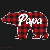 Family Christmas Matching Plaid Papa Bear T-Shirt thumb 7