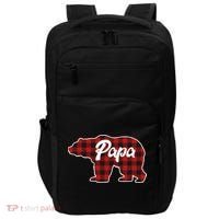 Family Christmas Matching Plaid Papa Bear Impact Tech Backpack thumb 0