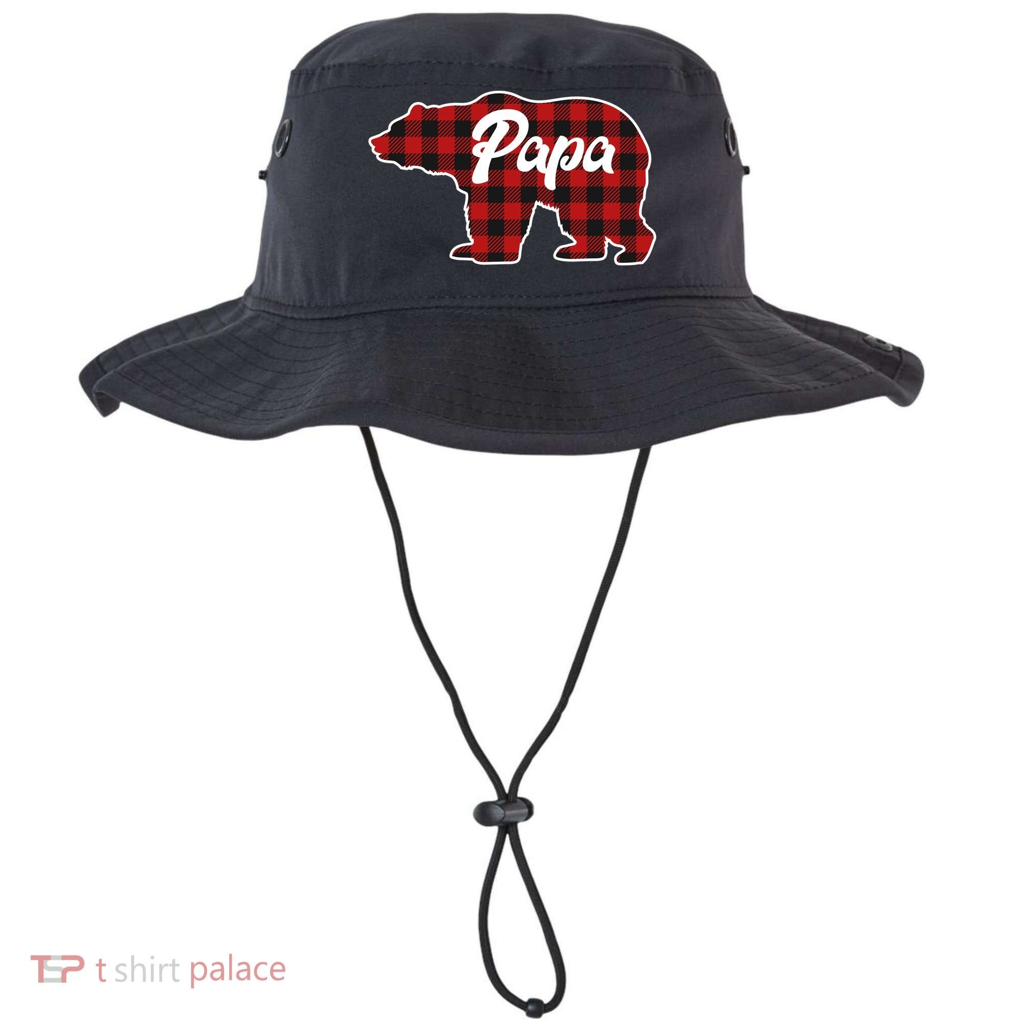 Family Christmas Matching Plaid Papa Bear Bucket Hat