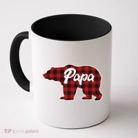 Family Christmas Matching Plaid Papa Bear Coffee Mug thumb 0