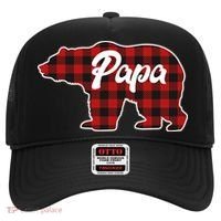 Family Christmas Matching Plaid Papa Bear Hat thumb 0