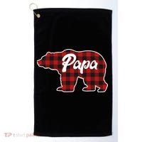 Family Christmas Matching Plaid Papa Bear Golf Towel thumb 0