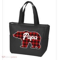Family Christmas Matching Plaid Papa Bear Tote Bag thumb 3