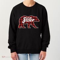 Family Christmas Matching Plaid Sister Bear Women's Sweatshirt thumb 0