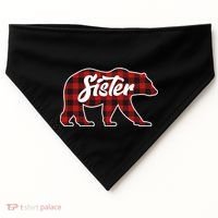 Family Christmas Matching Plaid Sister Bear USA-Made Doggie Bandana thumb 0