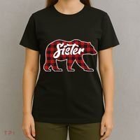 Family Christmas Matching Plaid Sister Bear T-Shirt thumb 4