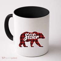 Family Christmas Matching Plaid Sister Bear Coffee Mug thumb 0