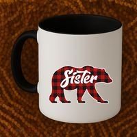 Family Christmas Matching Plaid Sister Bear Coffee Mug thumb 2