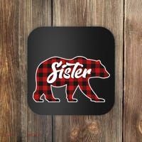 Family Christmas Matching Plaid Sister Bear Coaster thumb 0