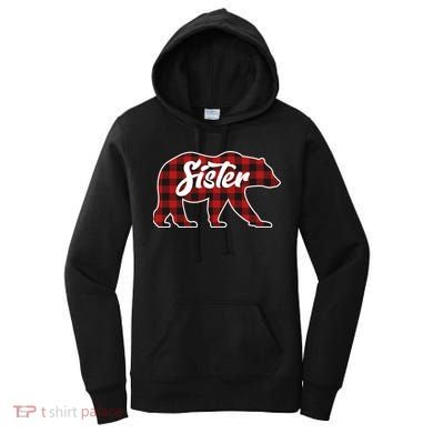 Family Christmas Matching Plaid Sister Bear Women's Hoodie
